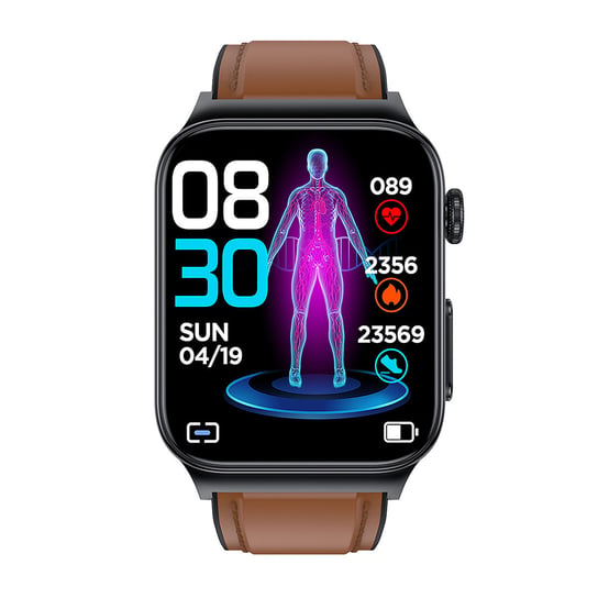 Smartwatch Watchmark Cardio One Brązowy EKG Ciśnieniomierz Pomiar glukozy Tętno Watchmark