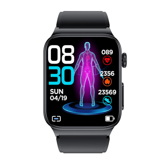 Smartwatch Watchmark Cardio One Czarny silikon EKG Ciśnieniomierz Pomiar glukozy Tętno Watchmark