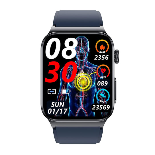Smartwatch Watchmark Cardio One Niebieski EKG Ciśnieniomierz Pomiar glukozy Tętno Watchmark