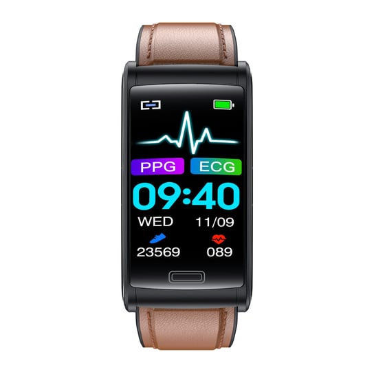 Smartwatch Watchmark Cardio One Slim Brązowy EKG Ciśnieniomierz Pomiar glukozy Tętno Watchmark