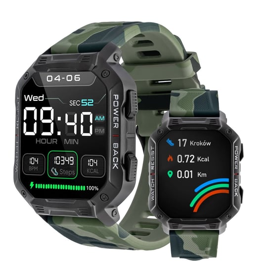 Smartwatch Watchmark Ultra Zielony Moro Tryby sportowe Ciśnieniomierz Tętno Watchmark