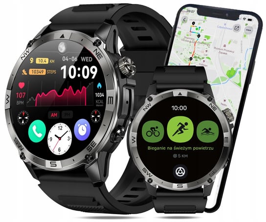 Smartwatch Wenom Explorer GPS Wodoodporny IP68 Czarny WENOM