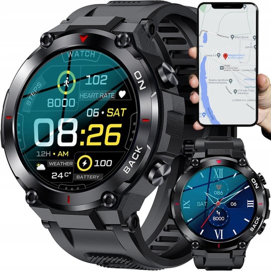 Smartwatch Z Gps Zegarek Męski Polskie Menu 480Mah K37 LOGIT