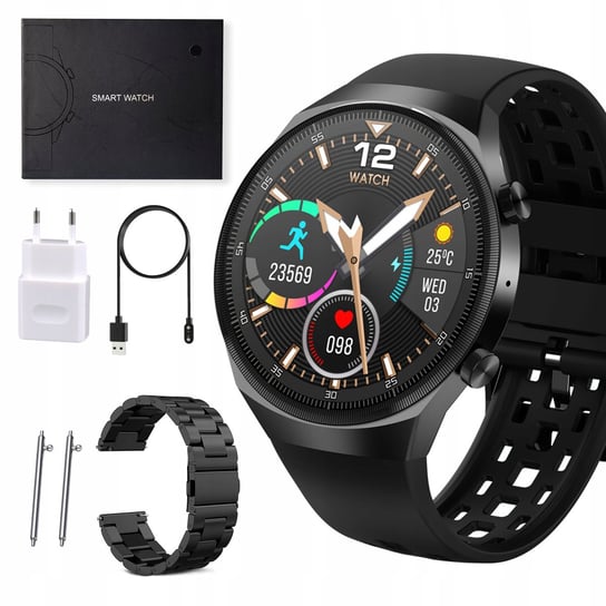 SMARTWATCH Zegarek 600mAh ROZMOWY EKG Pulsometr PL Calvarywatch