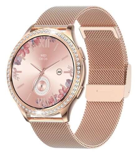 Smartwatch zegarek Bestphone BF7 złoty z opaską milenses ZAP rose gold Bestphone