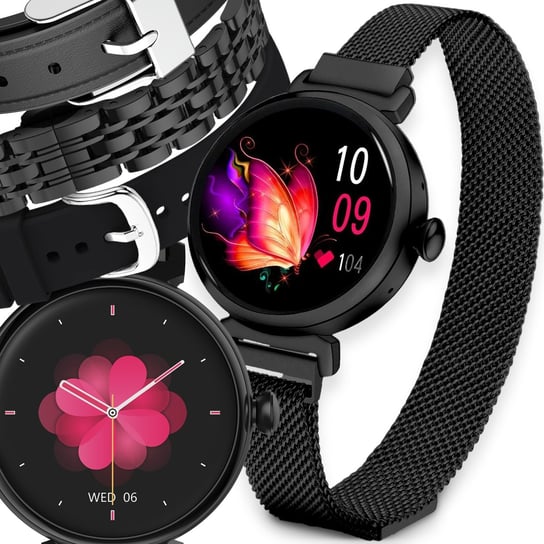 Smartwatch Zegarek Damski Dla Kobiety Menu Pl Połączenia Smart Watch 4 Paski JG Smart