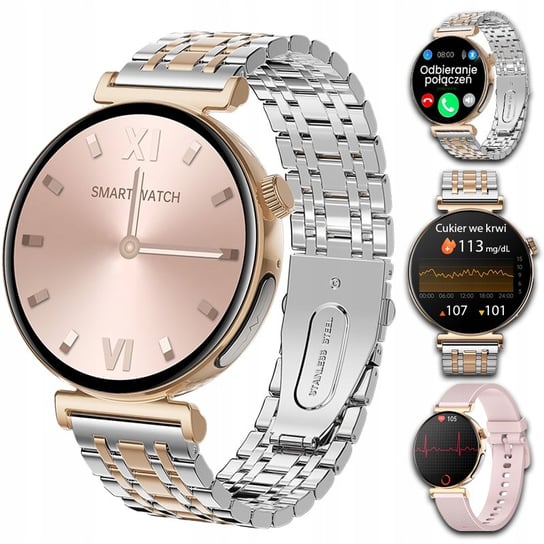 Smartwatch zegarek damski Ekg Glukoza Ciśnienie rozmowy  menu PL JG Smart JG Smart