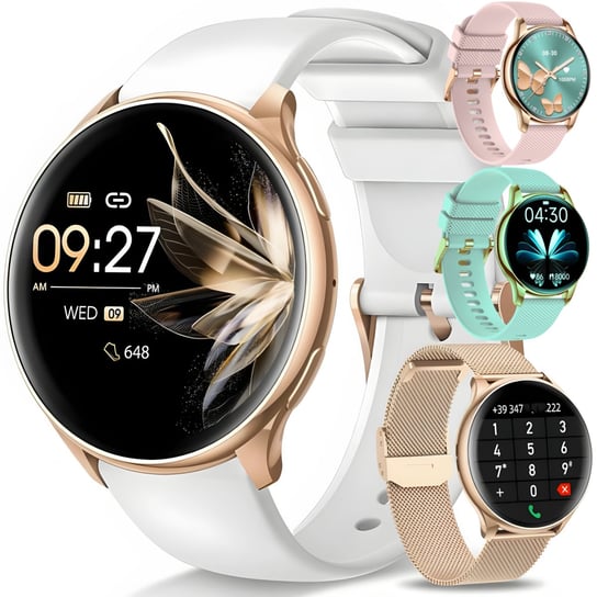 SMARTWATCH ZEGAREK DAMSKI LUXURY ROZMOWY KROKI CIŚNIENIE ZDROWIE MENU PL Angelo Watches