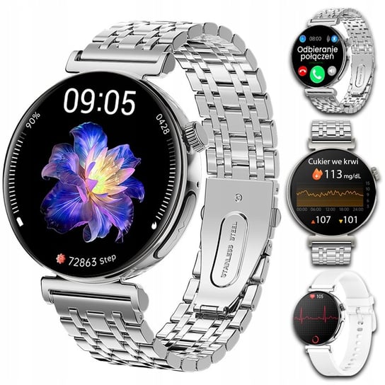 Smartwatch zegarek damski Pomiar Cukru Ekg rozmowy  Menu Polskie JG Smart JG Smart