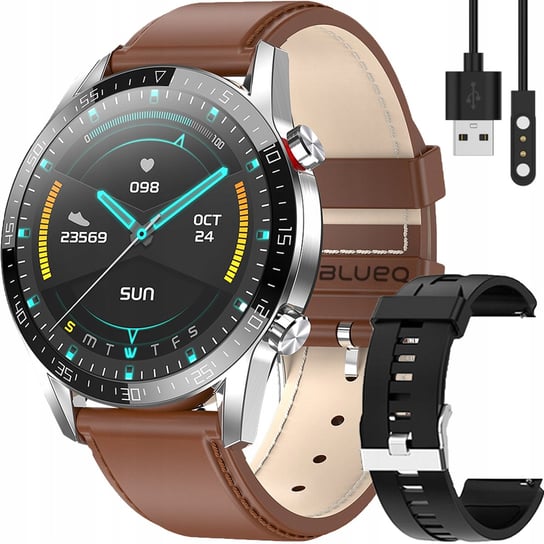 Smartwatch Zegarek Męski Ciśnieniomierz Rozmowy Pl L13 Leather LOGIT