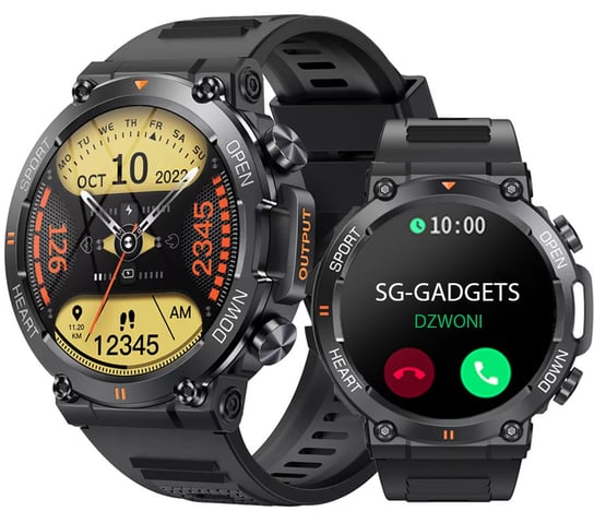Smartwatch Zegarek Męski Sg-Gadgets 56 Pro Series Czarny Rozmowy Polskie Menu SG-Gadgets