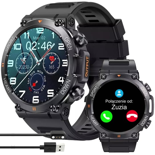 Smartwatch Zegarek Męski Sportowy Z Rozmowami Wytrzymały Duża Bateria Puls Inna marka