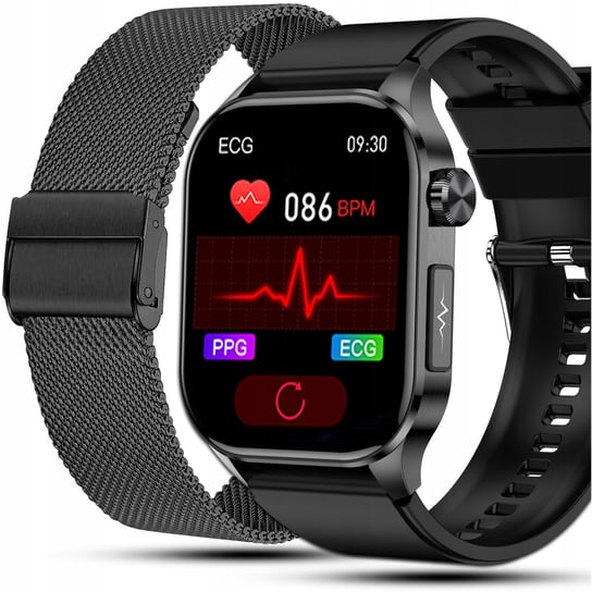 Smartwatch zegarek MĘSKI Zegarek EKG FUNKCJA POMIARU CUKRU AMOLED CIŚNIENIE ROZMOWY JG Smart