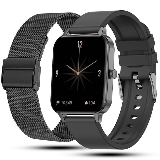Smartwatch zegarek rozmowy menu PL Powiadomienia Sport  Czarny JG Smart JG Smart