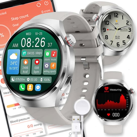 SMARTWATCH ZEGAREK SMARTBAND MENU POLSKIE DAMSKI ROZMOWY MĘSKI SMART WATCH WATCH 4 PRO Active Band