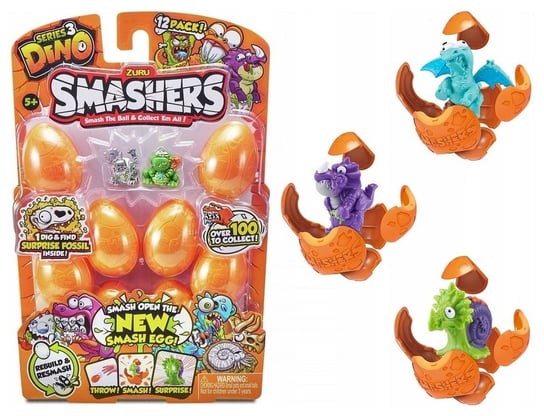 Smashers, figurki w jajku Dinozaury, 8-pak Smashers