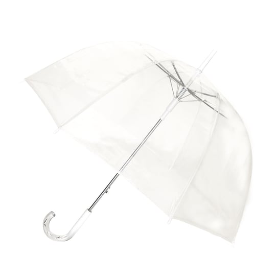 Smati. Długi parasol przezroczysty kopuła, biała rączka, UBUL0076 Smati