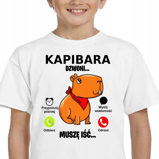 Śmieszna Koszulka Kapibara Dzwoni 116 3283 Inna marka
