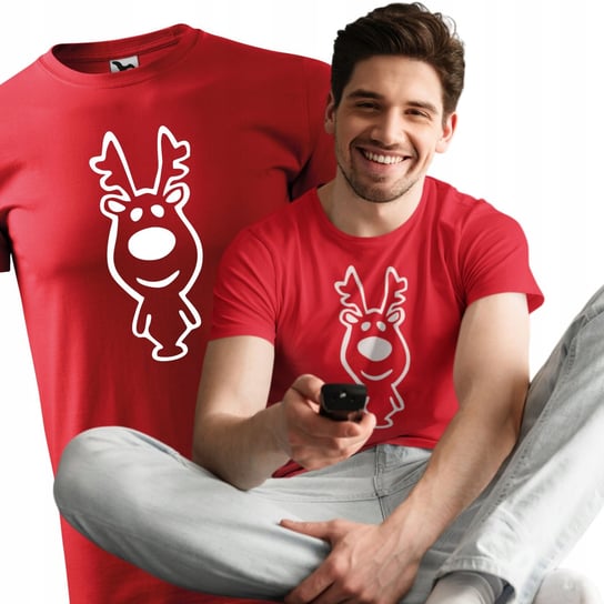 Śmieszna koszulka męska z reniferem prezent na Święta S Inna marka