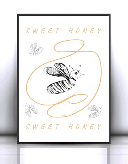 śmieszny plakat z pszczółką A4, pszczółka plakat 21 x 30 cm, pszczoła plakat, pszczoły plakat, pszczółki plakat, plakat do dziecięcego pokoju, plakat dla dzieci, plakat do kuchni, zabawny plakat Annasko