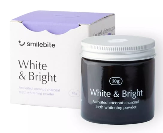 Smilebite White And Bright, Proszek Do Wybielania Zębów Z Węglem Kokosowym, 20g Smilebite