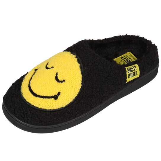 Smiley World damskie kapcie z bukli, czarne, gumowa podeszwa 38-39 EU / 5-6 UK sarcia.eu