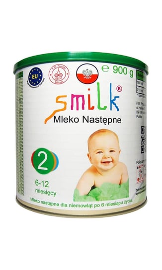 Smilk 2, Mleko następne dla niemowląt po 6 miesiącu życia, 2, 900 g Smilk