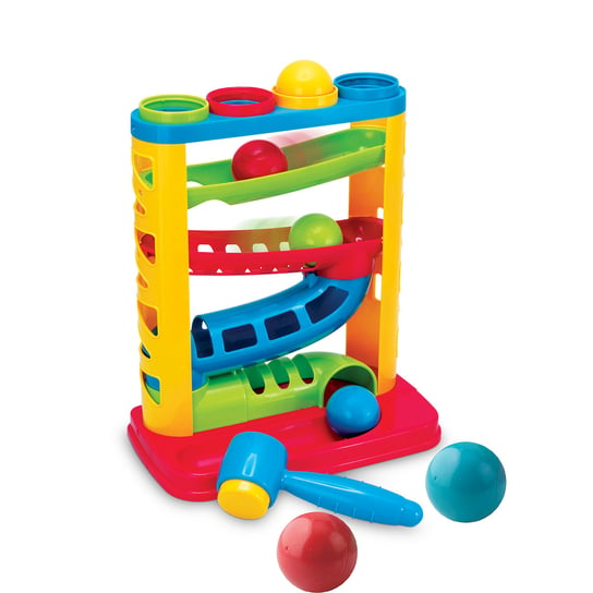 Smily Play, zabawka edukacyjna Zjeżdżalnia z piłeczkami i młotkiem Smily Play