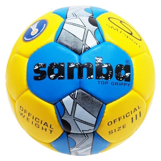 SMJ Sport, Piłka ręczna, Samba Top Grippy, żółto-niebieski, rozmiar 3 SMJ Sport