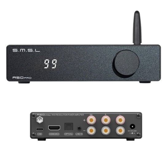 SMSL A50 PRO wzmacniacz głośnikowy 2.1 z Bluetooth i HDMI ARC Inna marka