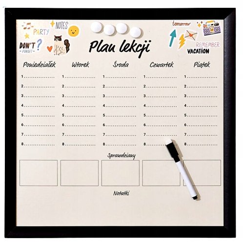 SMUKEE Tablica magnetyczna 40x40cm PLAN LEKCJI 667 - SMUKEE | Sklep