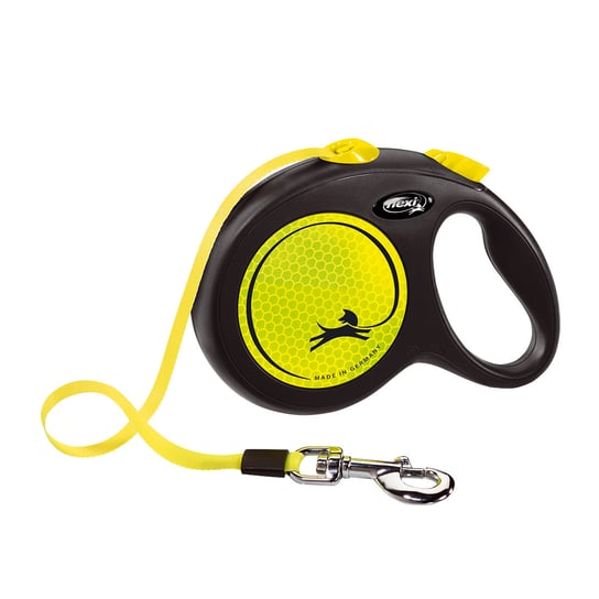 Smycz automatyczna FLEXI New Neon, żółto-czarna, rozmiar L, 5 m Flexi