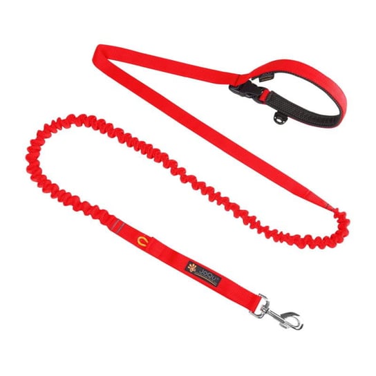 Smycz dla psa z amortyzatorem JoQu® Two Runners Leash czerwona JoQu