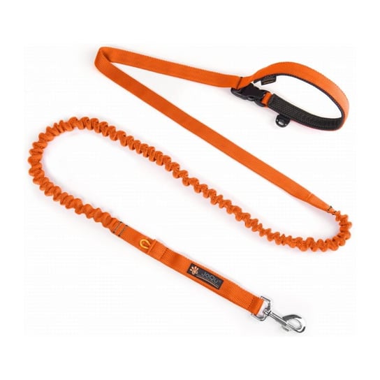 Smycz dla psa z amortyzatorem JoQu® Two Runners Leash pomarańczowa JoQu