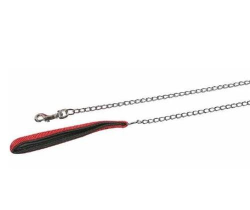 Smycz łańcuchowa z nylonową rączką, czerwona, 0,3x120 cm. Karlie-flamingo
