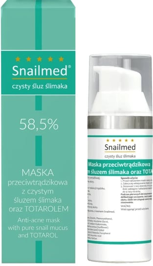 Snailmed Maska na trądzik i przebarwienia. Naturalna i skutecza. 50 ml. Produkt Polski snailmed