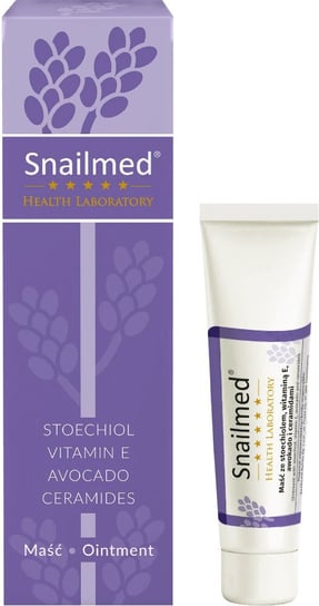 Snailmed, Odbudowująca Maść na rozstępy ze stoechiolem, witaminą E, olejkiem z awokado oraz ceramidami, 15 ml snailmed