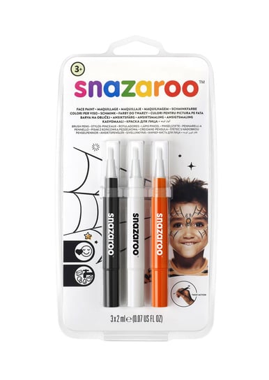 Snazaroo zestaw farb do malowania twarzy w pędzelku -3 szt. Snazaroo