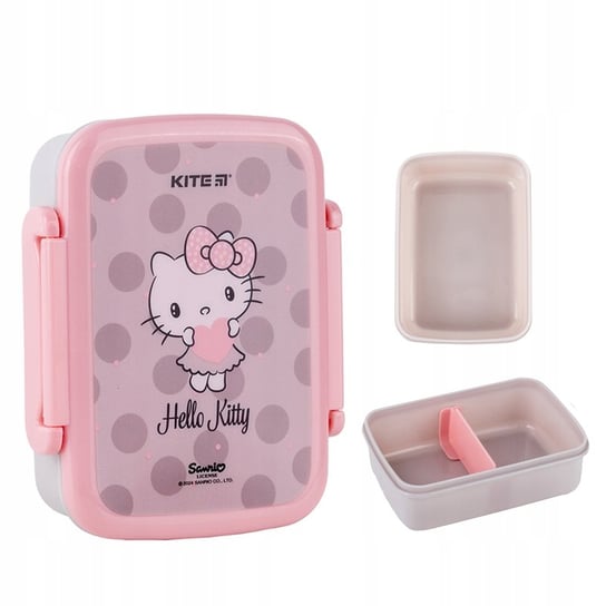 Śniadaniówka dla dziewczynek jasnoróżowa z przegródkami do szkoły 420 ml Hello Kitty Kite KITE