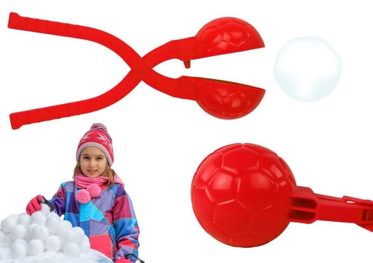 Śnieżkomat Maszynka do Kulek Śnieżnych Wzór Piłki Czerwona 20cm x 5cm x 5cm Inna marka