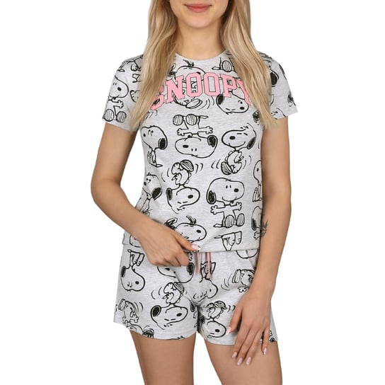 Snoopy Fistaszki Szara piżama dziewczęca, piżama na krótki rękaw 11-12 lat 146/152 cm sarcia.eu