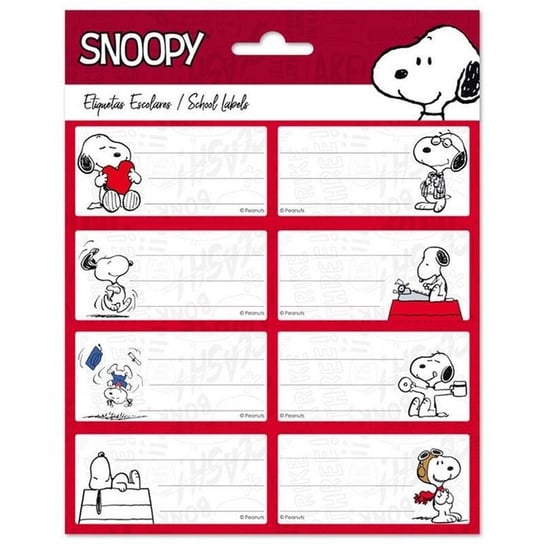 Snoopy - Naklejki na zeszyt lub książkę 8 x 4 cm Forcetop