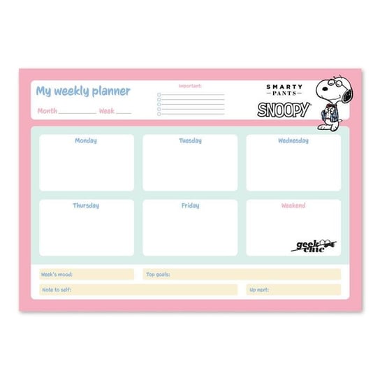 Snoopy - Planner tygodniowy A3 Forcetop
