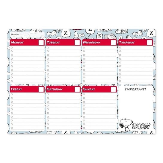 Snoopy - Planner tygodniowy A4 Forcetop
