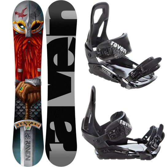 Snowboard RAVEN Dwarf 155cm + wiązania s200 czarny Raven