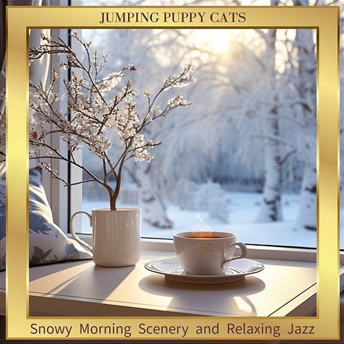 Snowy Morning Scenery and Relaxing Jazz Jumping Puppy Cats