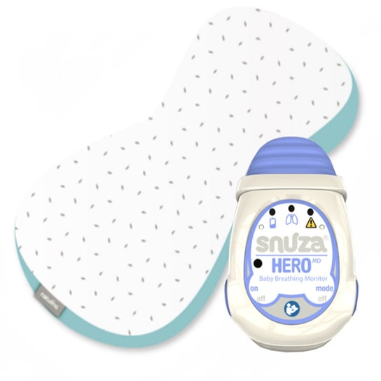 SNUZA HERO MD PREMIUM PROTECTION 2021 - monitor oddechu dla niemowląt w zestawie z przenośną poduszką NATULINO®MAMAWAY™ Snuza