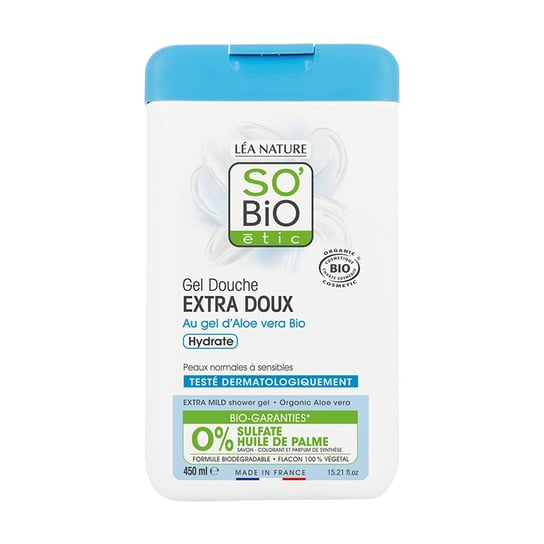 SO’BiO étic, krem pod prysznic z aloesem do skóry wrażliwej i reaktywnej, 450 ml So Bio