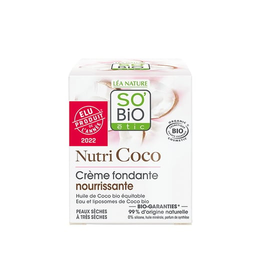 So bio, Étic Nutri Coco, Łagodny odżywczy krem do twarzy do skóry suchej i bardzo suchej, 50 ml So Bio