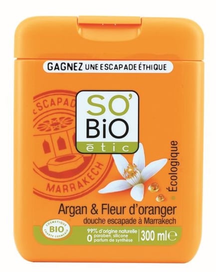 So Bio, żel pod prysznic argan i kwiat pomarańczy, 300 ml So Bio